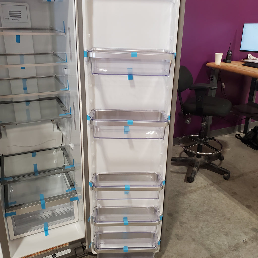 Pictures of KitchenAid 24.8 cu ft. Side-by-Side Refrigerator with Exterior Ice and Water and PrintShield™ finish KRSF705HPS - Scratch & Dent (Moderate) - Neu Appliance Outlet - Discount Appliance Outlet in Austin, Tx