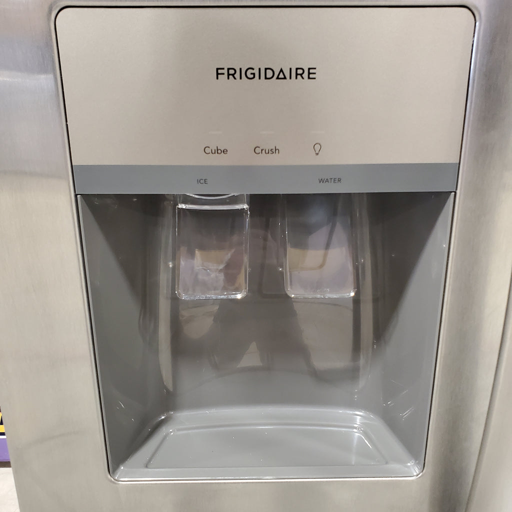 Frigidaire 25.6 cu. ft. ENERGY STAR Side by Side Refrigerator with Exterior Water and Ice Dispenser in Stainless Steel 25138SD756 - FRSS2623AS - Scratch & Dent (Minor)