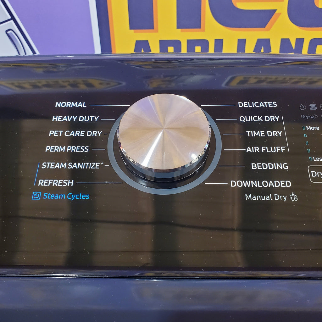 Samsung Stainless Steel 5.0 Cu. Ft. Washer with SuperSpeed and Active WaterJet WA50R5400AV - Certified Refurbished and Samsung Electric 7.4 Cu. Ft. Dryer with PetCare Dry and Steam Sanitize+ 16051 - DVE54CG7150D - Scratch and Dent (Minor)