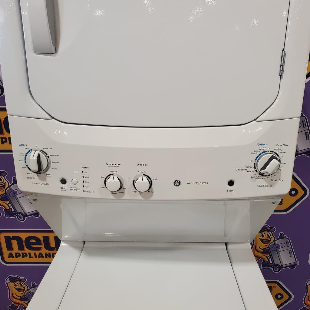 Pictures of GE Unitized Spacemaker® 3.8 cu. ft. Capacity Washer with Stainless Steel Basket and 5.9 cu. ft. Capacity Electric Dryer 3SD715 - GUD27ESSMWW - Open Box - Neu Appliance Outlet - Discount Appliance Outlet in Austin, Tx