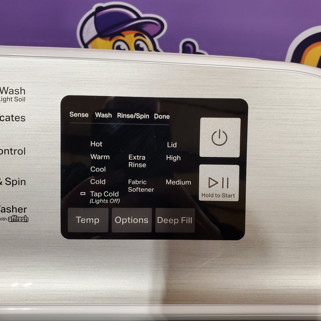 Pictures of Maytag Top Load 4.8 cu ft Washer with Deep Fill and Slow-Close Glass Lid MVW6200KW - Scratch & Dent (Minor) and Maytag 7.0 cu ft Electric Dryer with Moisture Sensing and Quick Dry Cycle 16159 - MED6200KW - Scratch & Dent (Minor) - Neu Appliance Outlet - Discount Appliance Outlet in Austin, Tx