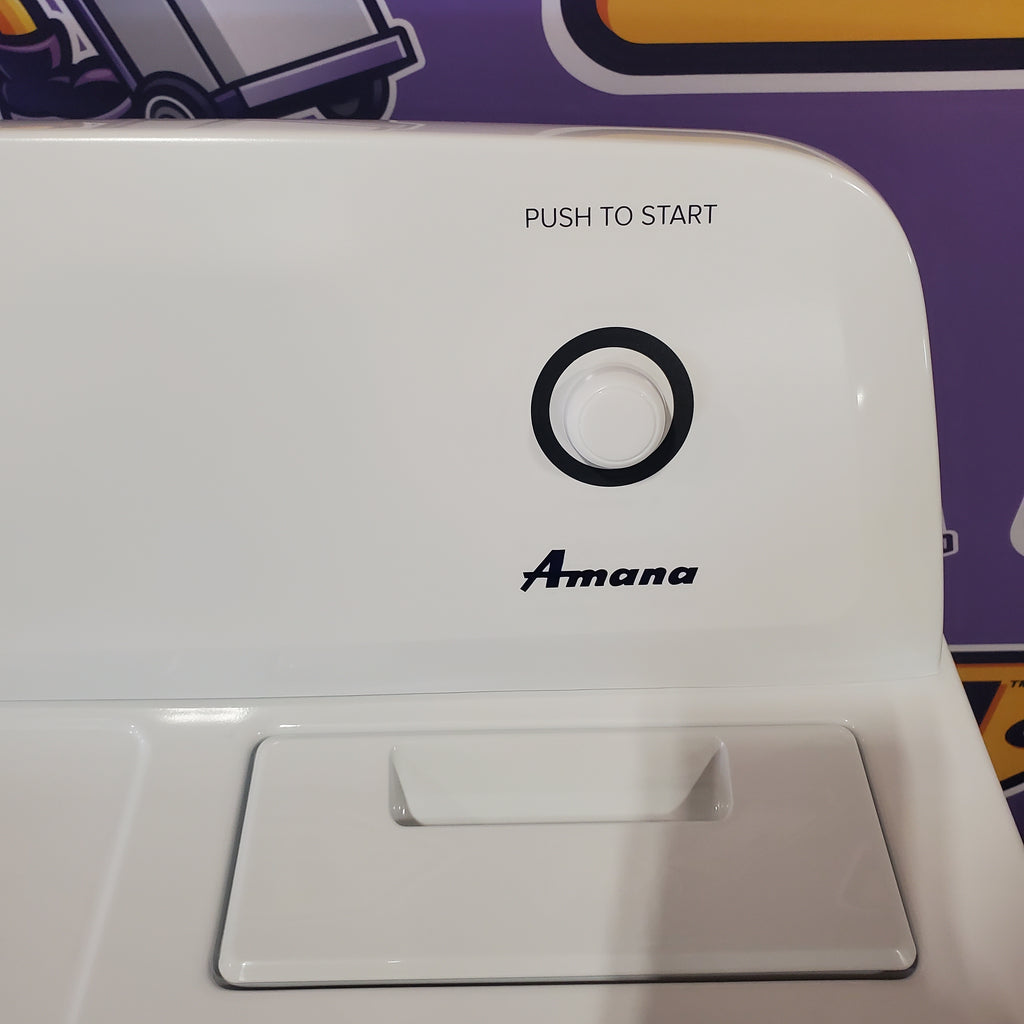 Amana 3.8 Cu. Ft. Top Load Washer with High Efficiency Agitator NTW4519JW - Scratch & Dent (Minor) and Amana 6.5 Cu. Ft. Electric Dryer with Wrinkle Prevent Option 16053 - NED4655EW - Open Box