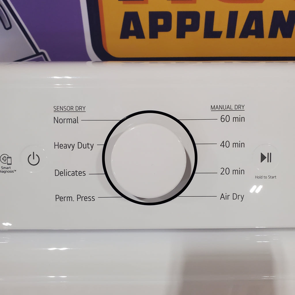 LG 7.3 Cu. Ft. Electric Rear Control Ultra Large Capacity Dryer in White with Sensor Dry 22SD008 - DLE6100W - Open Box