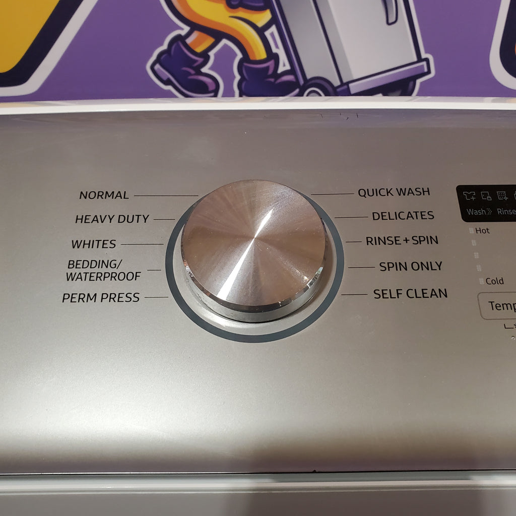 Samsung White Top Load 5.0 Cu. Ft. Washer with Active Water Jet WA50R5200AW - Certified Refurbished and Samsung White Electric 7.4 Cu. Ft. Dryer with Sensor Dry 16085 - DVE50R5200W - Certified Refurbished