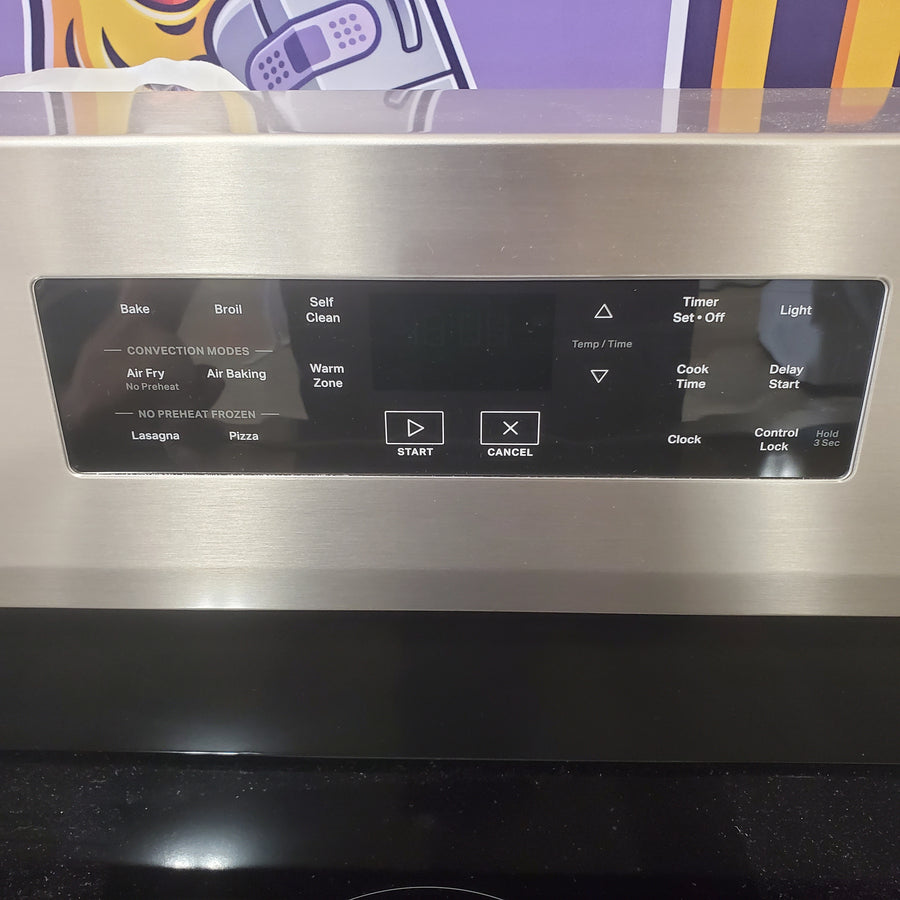 Whirlpool Energy Star 30 Inch Electric Range with Air Cooking Technology, No Preheat Air Fry, Air Baking and Self Clean WFES5030RZ - Open Box