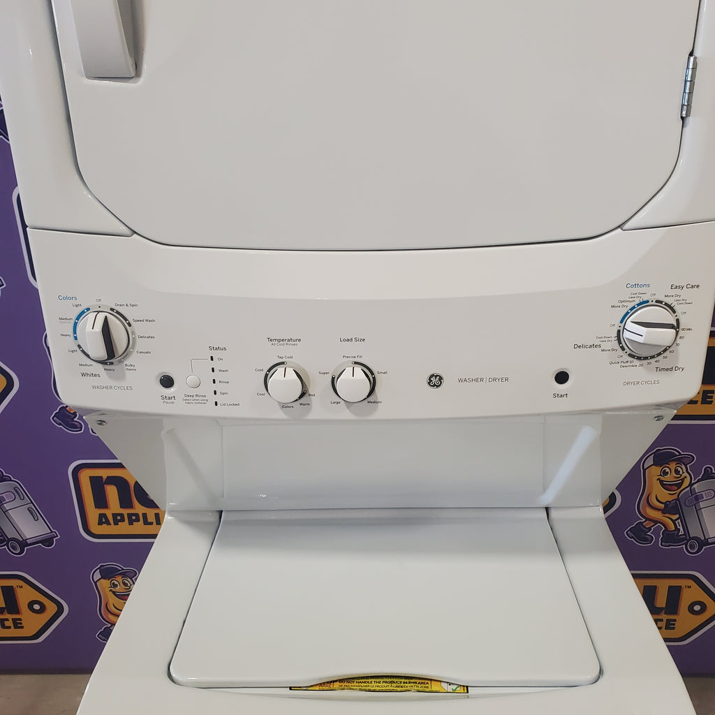 Pictures of GE White Combo 3.8 Cu. Ft. Top Load Washer and 5.9 Electric Dryer GUD27ESSM1WW - Certified Refurbished - Neu Appliance Outlet - Discount Appliance Outlet in Austin, Tx