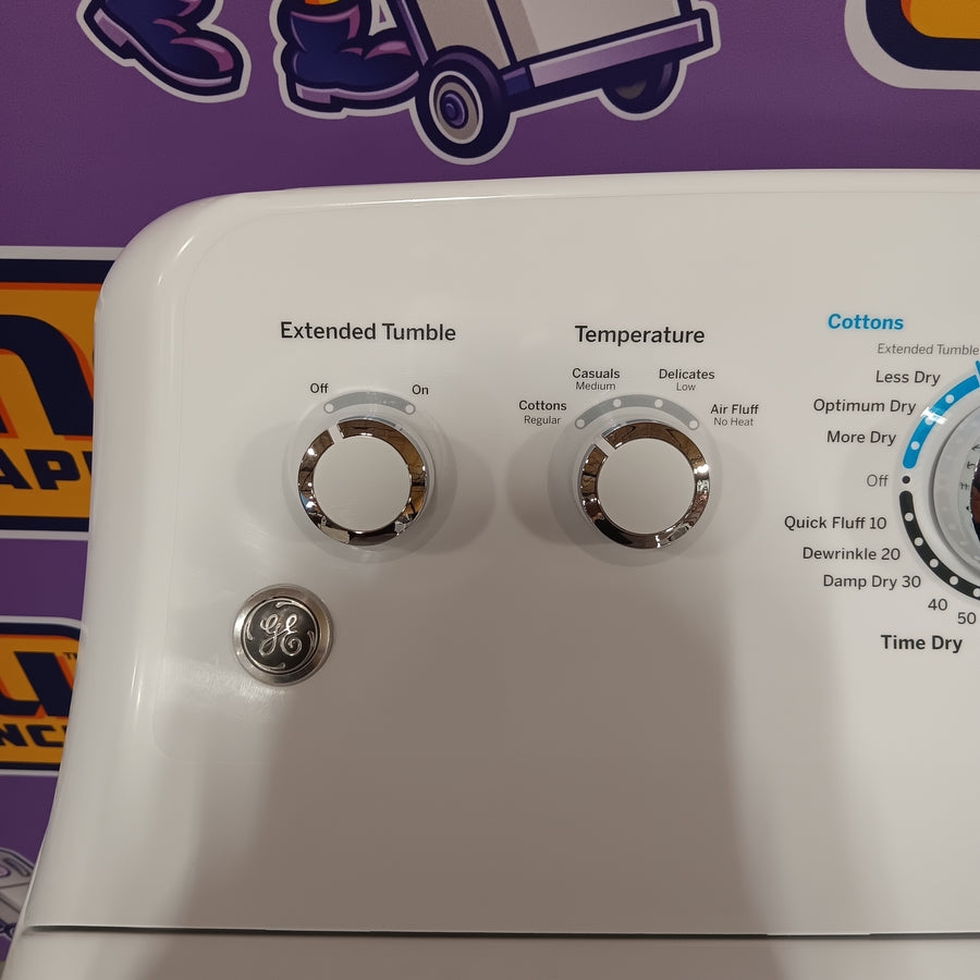 GE White Top Load 4.0 Cu. Ft. Capacity Washer with Stainless Steel Wash Basket GTW325ASWWW - New in Box and GE White Electric 6.2 Cu. Ft. Capacity Dryer with Shallow Depth and Up to 120 Ft. Venting Capability 16279 - GTX33EASKWW - Certified Refurbished