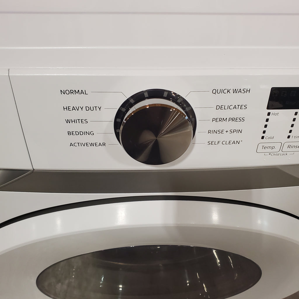 Pictures of Samsung 4.5 cu. ft. ENERGY STAR Front Load Washer with Vibration Reduction WF45T6000AW - Scratch & Dent (Minor) and Samsung 7.5 cu. ft. Front Load Electric Dryer with Smart Care in White 16142 - DVE45T6000W - Open Box - Neu Appliance Outlet - Discount Appliance Outlet in Austin, Tx