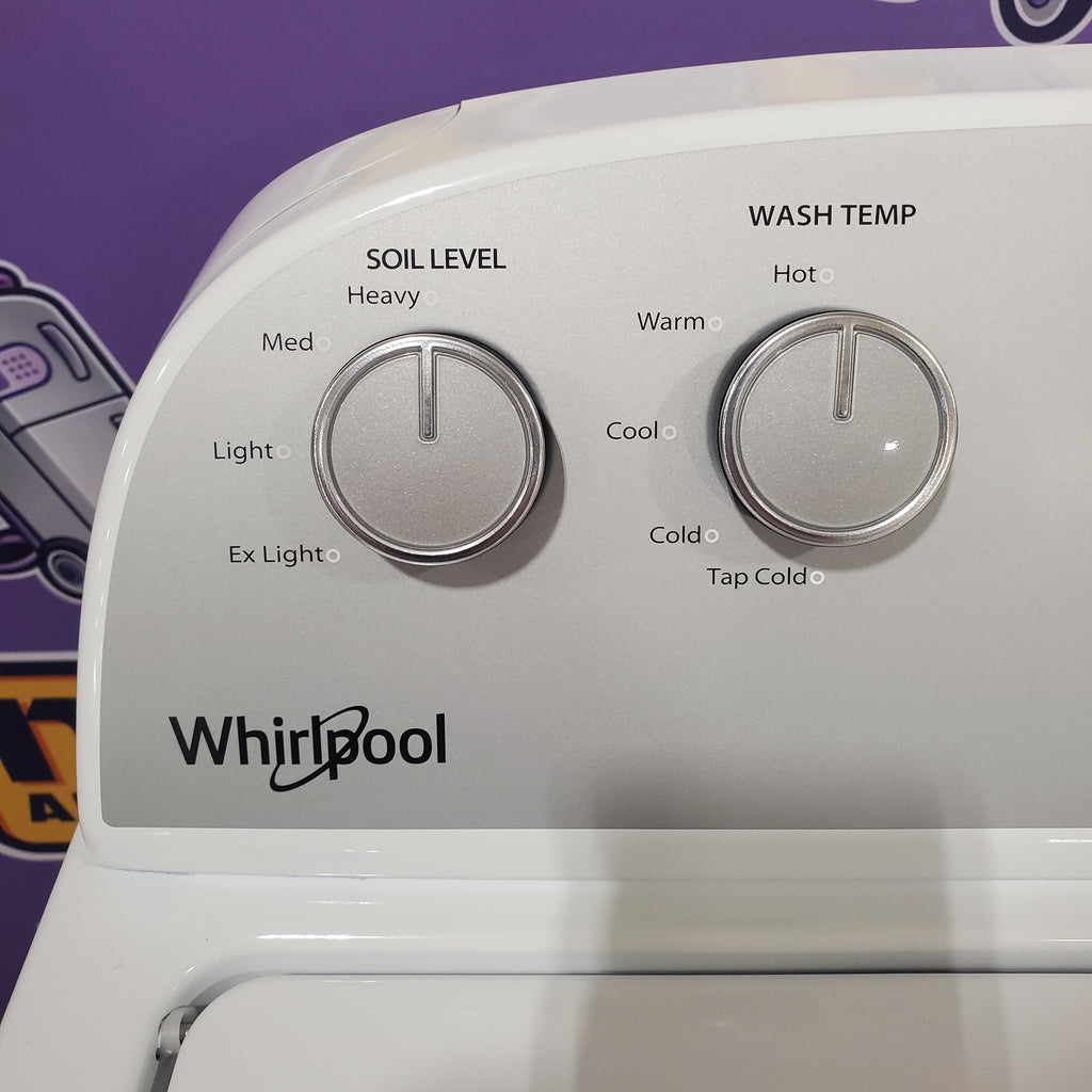 Pictures of Whirlpool Top Load 3.8 Cu. Ft. Washer with Soaking Cycles WTW4955HW and Whirlpool Top Load Electric 7.0 Dryer with AutoDry Drying System WED4950HW - Scratch and Dent (Minor) - Neu Appliance Outlet - Discount Appliance Outlet in Austin, Tx
