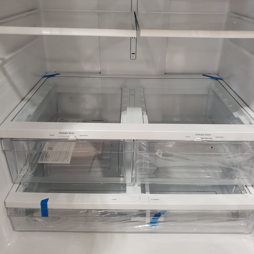 GE 33" Wide Stainless Steel ENERGY STAR 24.7 Cu. Ft. French-Door Refrigerator with Ice Maker and Water Dispenser GE9843 - GNE25JYKFS - New in Box