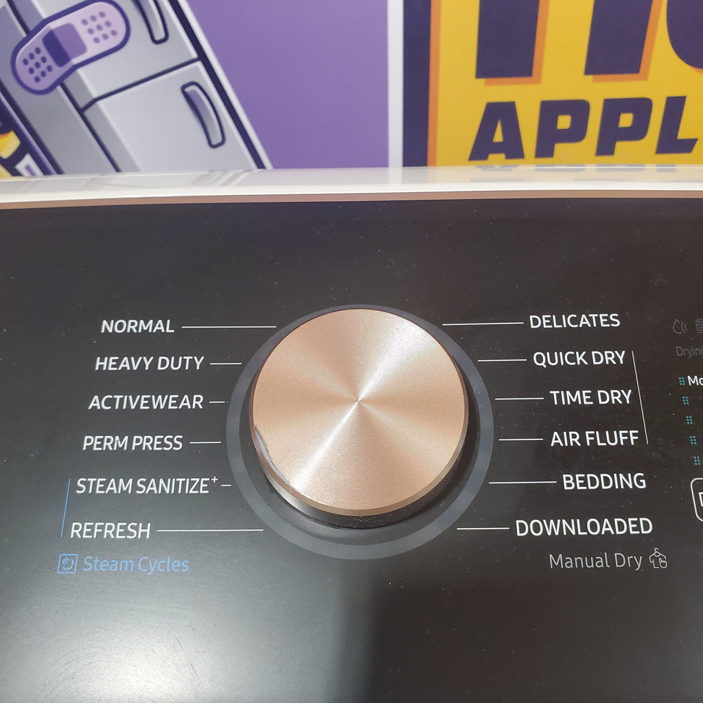 Pictures of Samsung Smart Electric 7.4 Cu. Ft. Dryer with Steam Sanitize in White 1CR04033 - DVE55CG7500E - Certified Refurbished - Neu Appliance Outlet - Discount Appliance Outlet in Austin, Tx