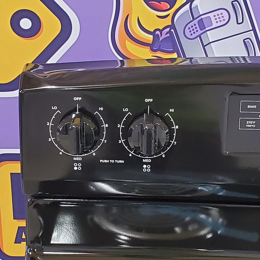 Pictures of Amana 30-inch Electric Range with Temp Assure Cooking System in Black ACR4303MFB8 - Open Box - Neu Appliance Outlet - Discount Appliance Outlet in Austin, Tx