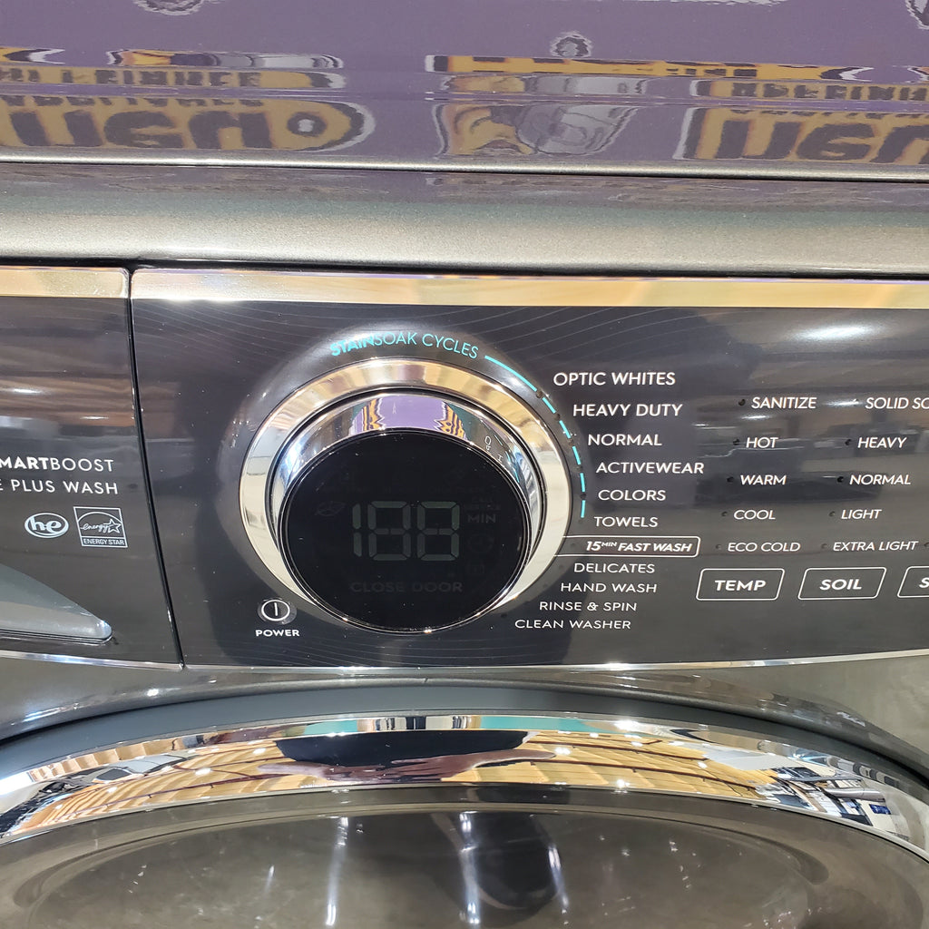 Pictures of Electrolux Titanium Front Load 4.5 Cu. Ft. Washer with Smartboost and Optic Whites Cycle ELFW7637AT - Scratch & Dent (Minor) and Electrolux Titanium 8.0 Cu. Ft. Dryer with Balanced Dry and Instant Refresh Cycle ELFE7637AT - Scratch & Dent (Minor) - Neu Appliance Outlet - Discount Appliance Outlet in Austin, Tx