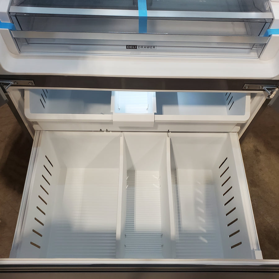 Whirlpool French Door 30 cu ft Refrigerator in Fingerprint Resistant Stainless Finish with In-Door Water and Ice Maker - 30 cu. ft. WRFF3536SZ - Scratch & Dent (Moderate)