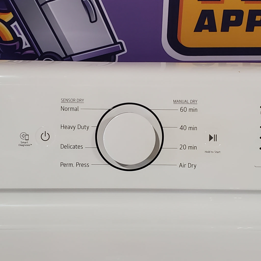 Pictures of LG White Electric Rear Control Ultra Large Capacity 7.3 Cu. Ft. Dryer with Sensor Dry DLE6100W - Open Box - Neu Appliance Outlet - Discount Appliance Outlet in Austin, Tx