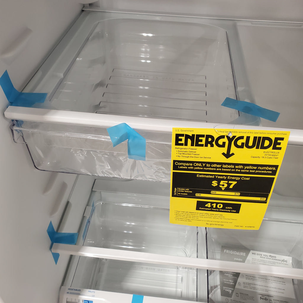 Pictures of Frigidaire 30 in. Width 18.3 cu. ft. Top Freezer Refrigerator with EvenTemp Cooling System in White 20SD001 - FFTR1835VW - Scratch & Dent (Moderate) - Neu Appliance Outlet - Discount Appliance Outlet in Austin, Tx