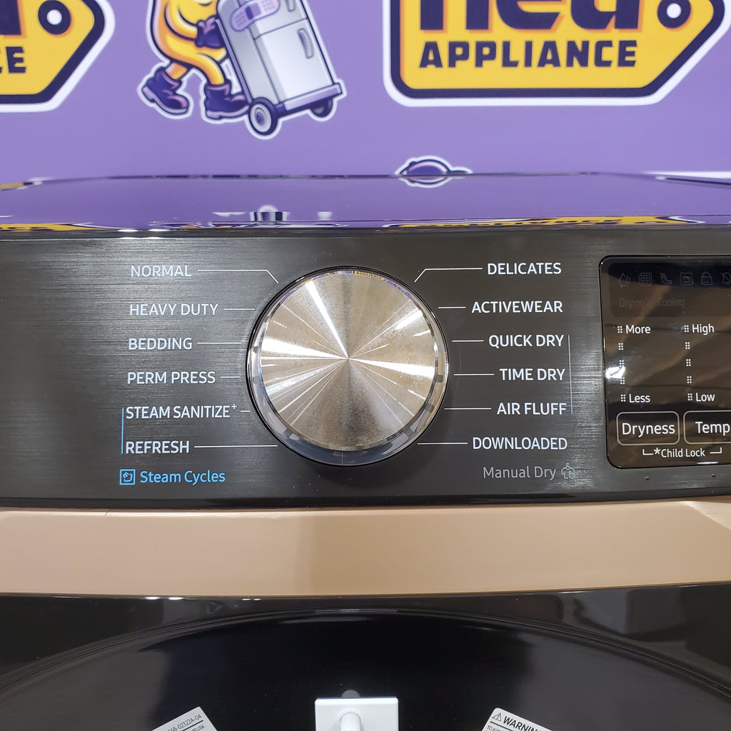 Pictures of Samsung Brushed Black Smart Gas 7.5 Cu. Ft. Dryer with Steam Sanitize+ and Sensor Dry DVG50BG8300V - Scratch and Dent (Minor) - Neu Appliance Outlet - Discount Appliance Outlet in Austin, Tx