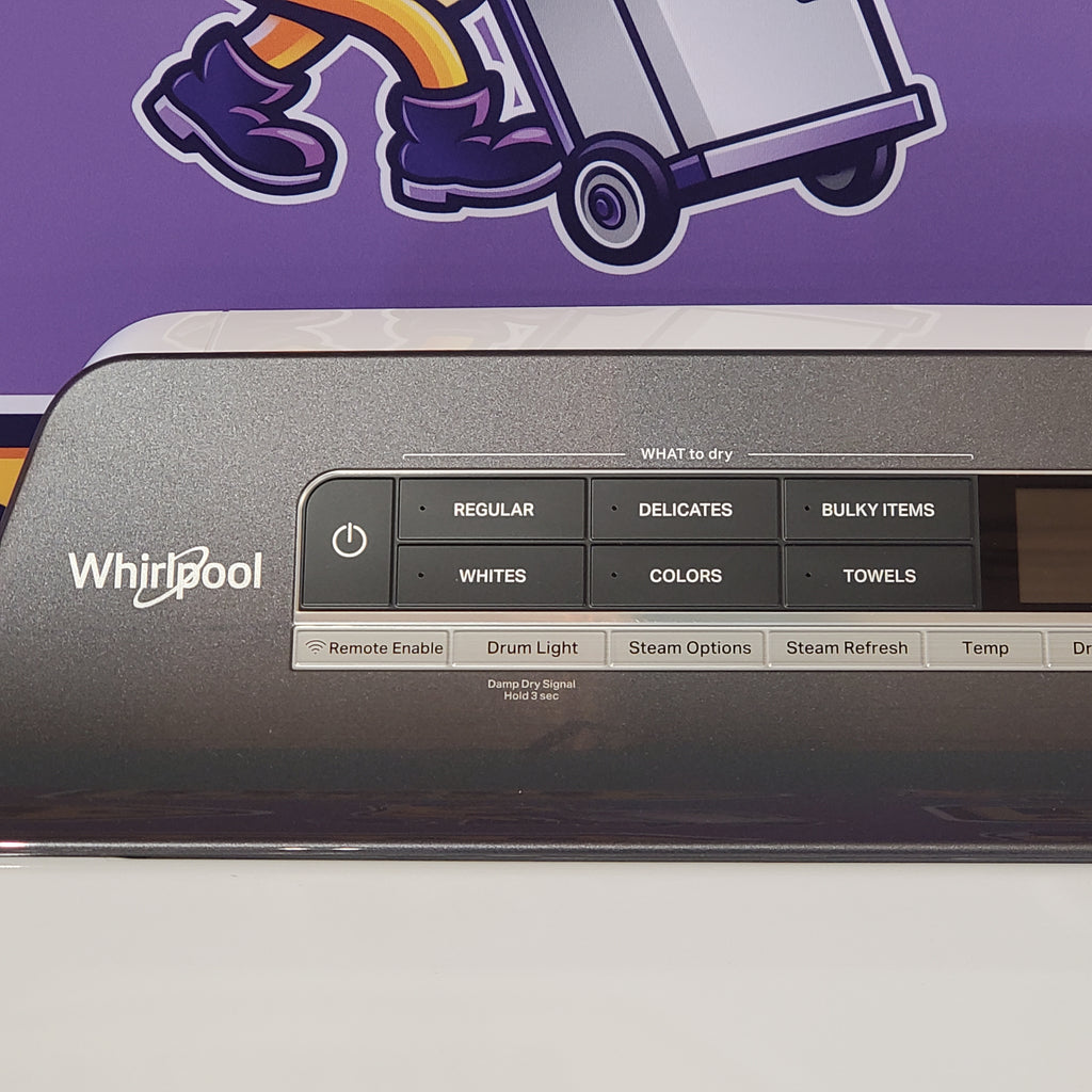 Whirlpool High Efficiency Agitator Large Top-Load Washer in White WTW5105HW - Scratch & Dent (Minor) and Whirlpool 7.4 cu. ft. Electric Dryer with Hamper Door WED8127LW - Scratch & Dent (Minor)