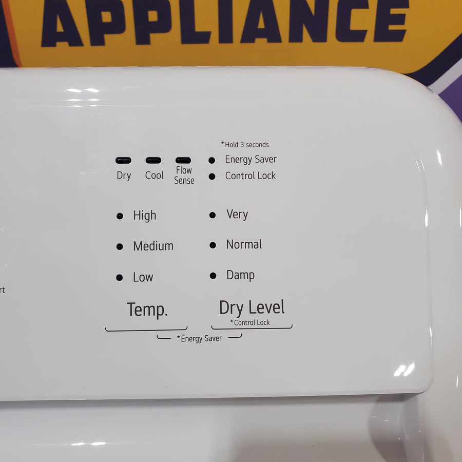LG 7.3 Cu. Ft. Electric Rear Control Ultra Large Capacity Dryer in White with Sensor Dry 22132SD158 - DLE6100W - Scratch & Dent (Minor)