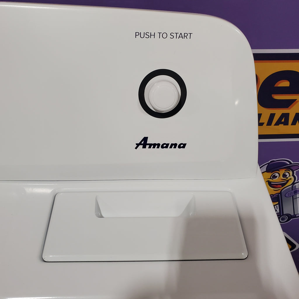 Amana 6.5 Cu. Ft. Electric Dryer with Wrinkle Shield Option and Automatic Dryness Control in White 3SD637 - NED4655EW - Scratch and Dent (Minor)
