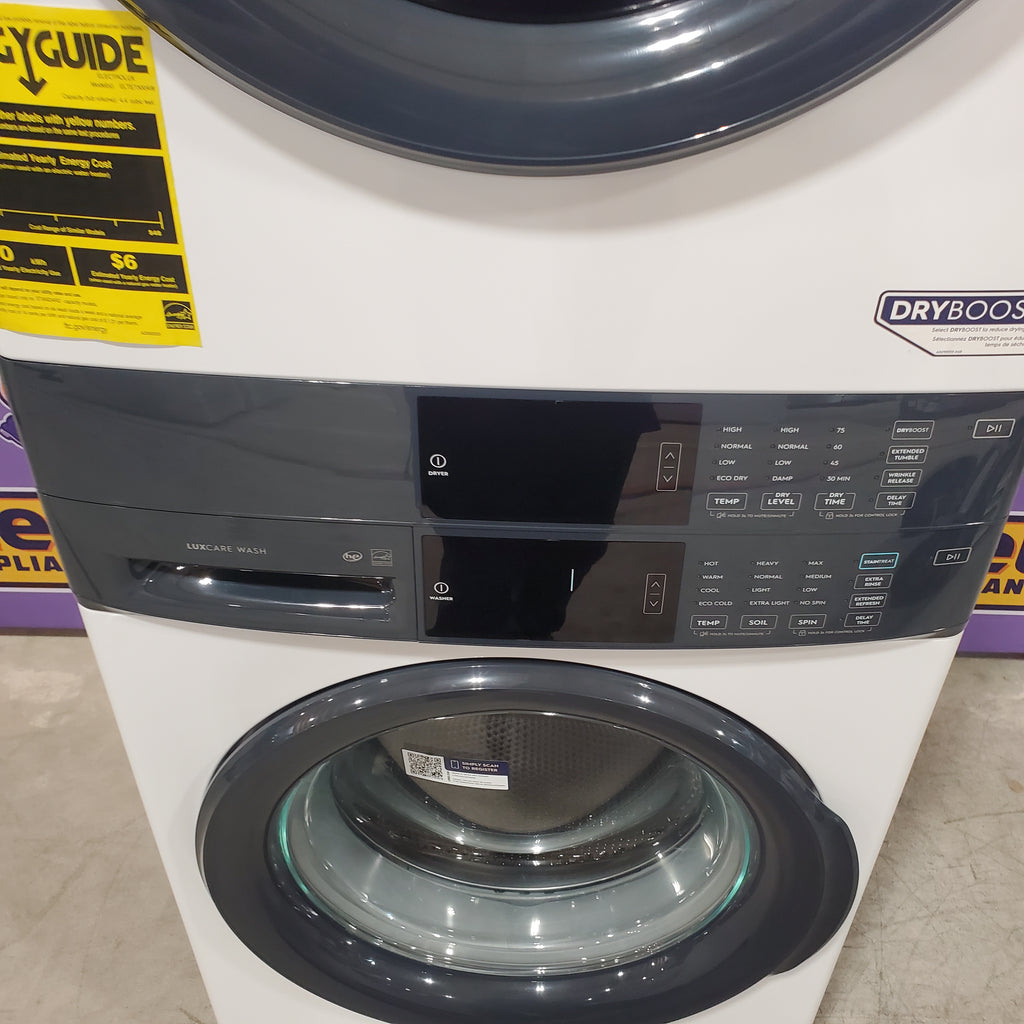 Pictures of Electrolux 300 Series Laundry Tower Single Unit Washer & Electric Dryer with LuxCare® Wash System in White ELTE7300AW - Scratch & Dent (Minor) - Neu Appliance Outlet - Discount Appliance Outlet in Austin, Tx
