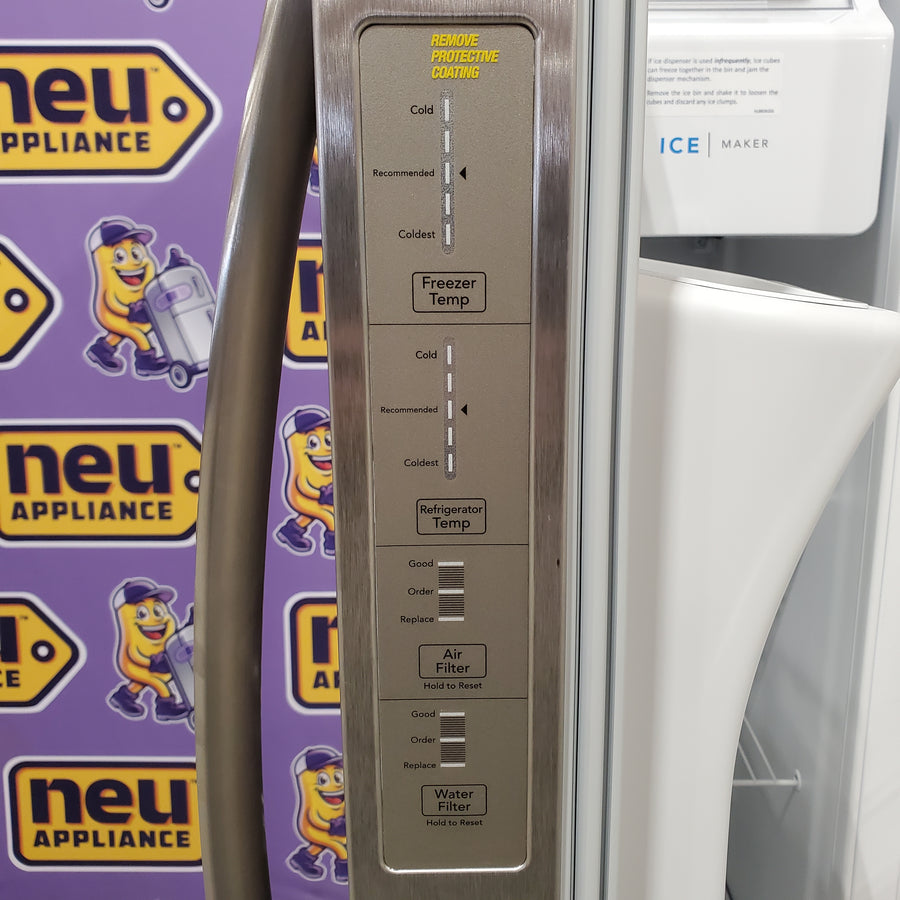 Frigidaire 33" Wide 22.3 cu. ft. ENERGY STAR Side by Side Refrigerator Stainless Steel with Exterior Water and Ice Dispenser 22136SD275 - FRSS2323AS - Scratch & Dent (Moderate)