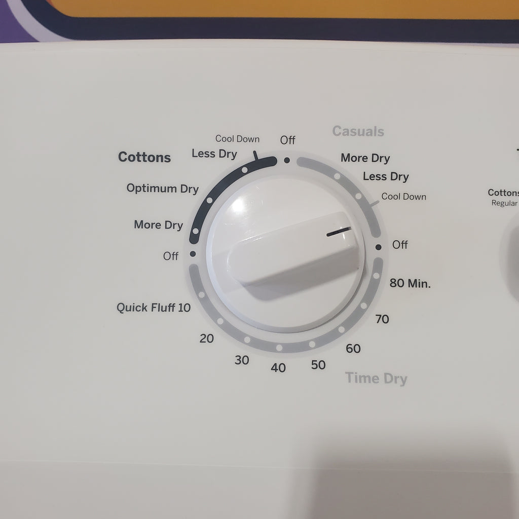 Pictures of Hotpoint White Electric 6.2 Cu. Ft. Aluminized Alloy Drum Dryer with Side Swing Door HTX24EASKWS - Certified Refurbished - Neu Appliance Outlet - Discount Appliance Outlet in Austin, Tx