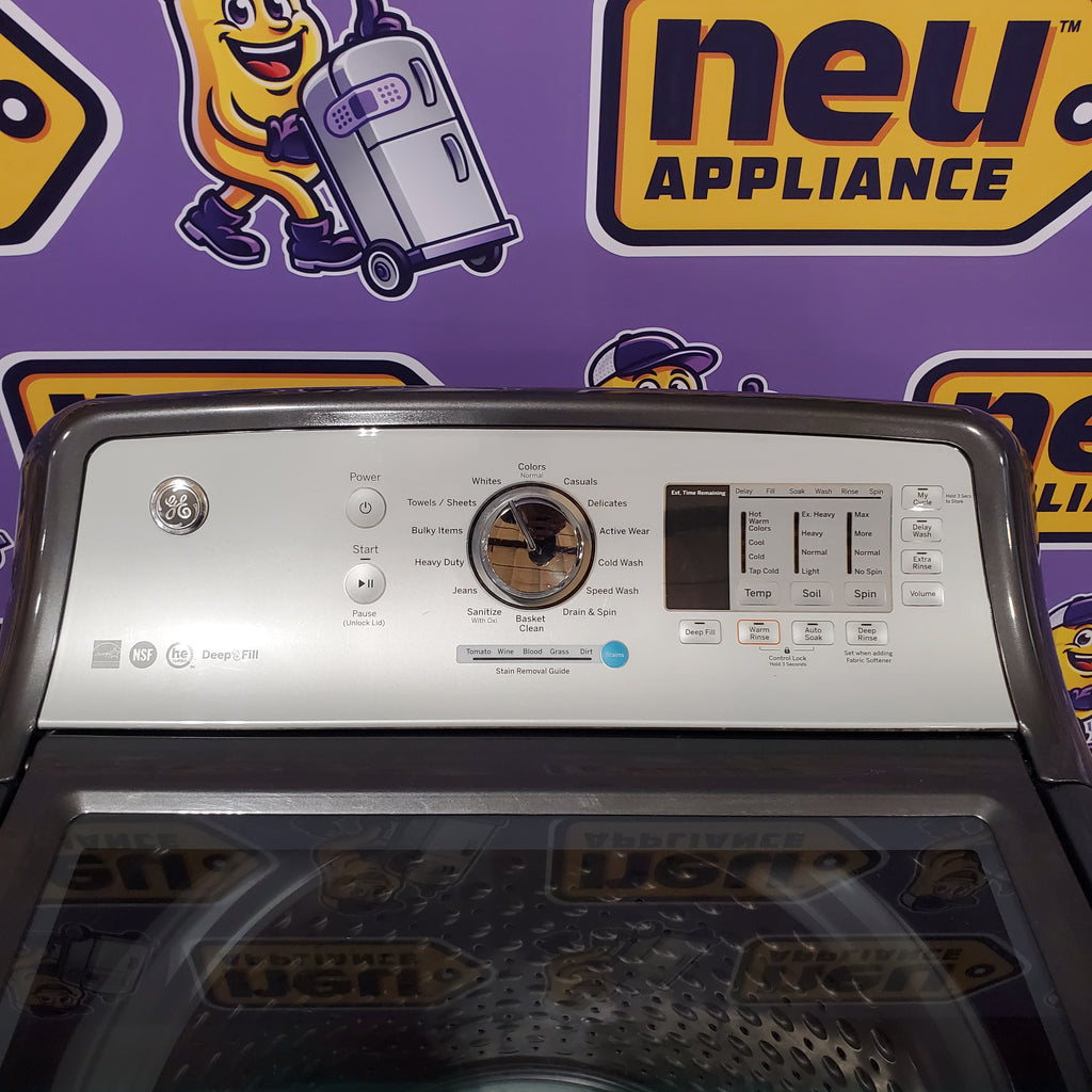 Pictures of GE ENERGY STAR® 4.5 cu. ft. Capacity Washer with Stainless Steel Basket GTW685BPLDG - Certified Refurbished and GE 7.4 cu. ft. Capacity Smart Electric Dryer with HE Sensor Dry GTD75ECPLDG - Certified Refurbished - Neu Appliance Outlet - Discount Appliance Outlet in Austin, Tx
