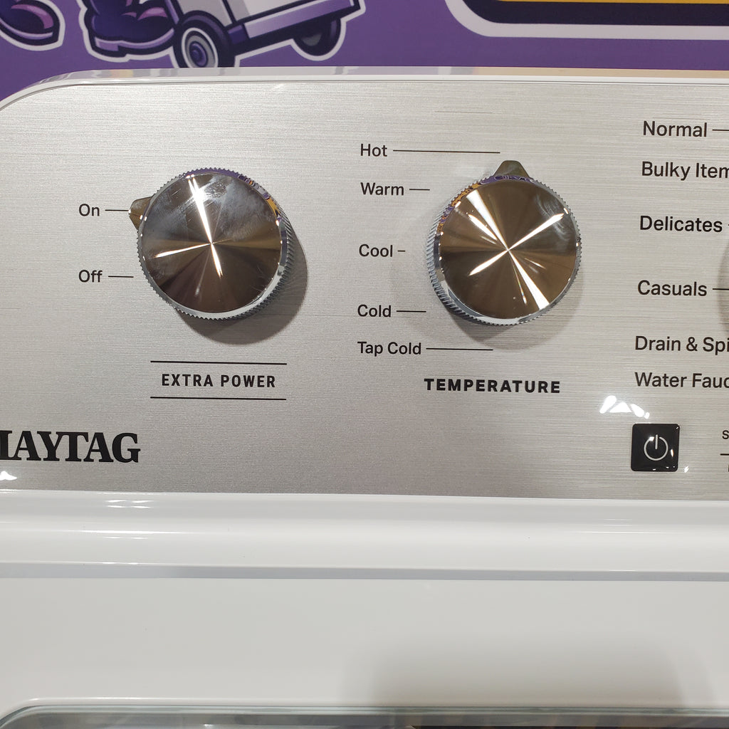 Pictures of Maytag Top Load 4.7 cu. ft. Agitator Washer with Extra Power and Deep Fill Option MVW5435PW and Gas Wrinkle Prevent 7.0 cu. ft Dryer with End of Cycle Signal MGD4500MW - Neu Appliance Outlet - Discount Appliance Outlet in Austin, Tx