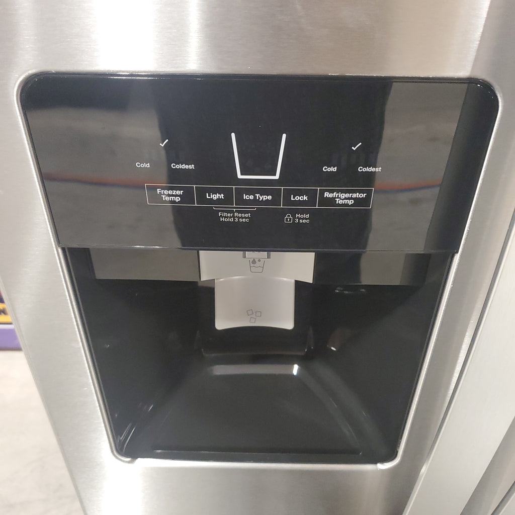 Whirlpool 33" Wide Side by Side 21 Cu. Ft. Refrigerator with Can Caddy and Frameless Glass Shelves in Fingerprint Resistant Stainless Steel 3SD668 - WRS321SDHZ - Open Box