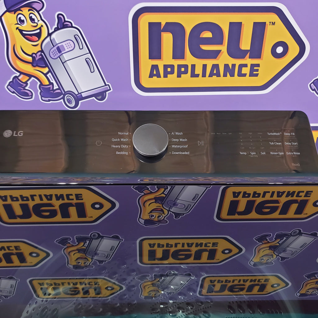 Pictures of LG 5.3 cu. ft. Smart Top Load Washer with 4-Way® Agitator and AI Sensing EasyUnload™ WT8405CB - New in Box and LG 7.3 cu. ft. Ultra Large Capacity Rear Control Electric Dryer with LG EasyLoad™ Door and TurboSteam™ 16117 - DLEX8600BE - Open Box - Neu Appliance Outlet - Discount Appliance Outlet in Austin, Tx