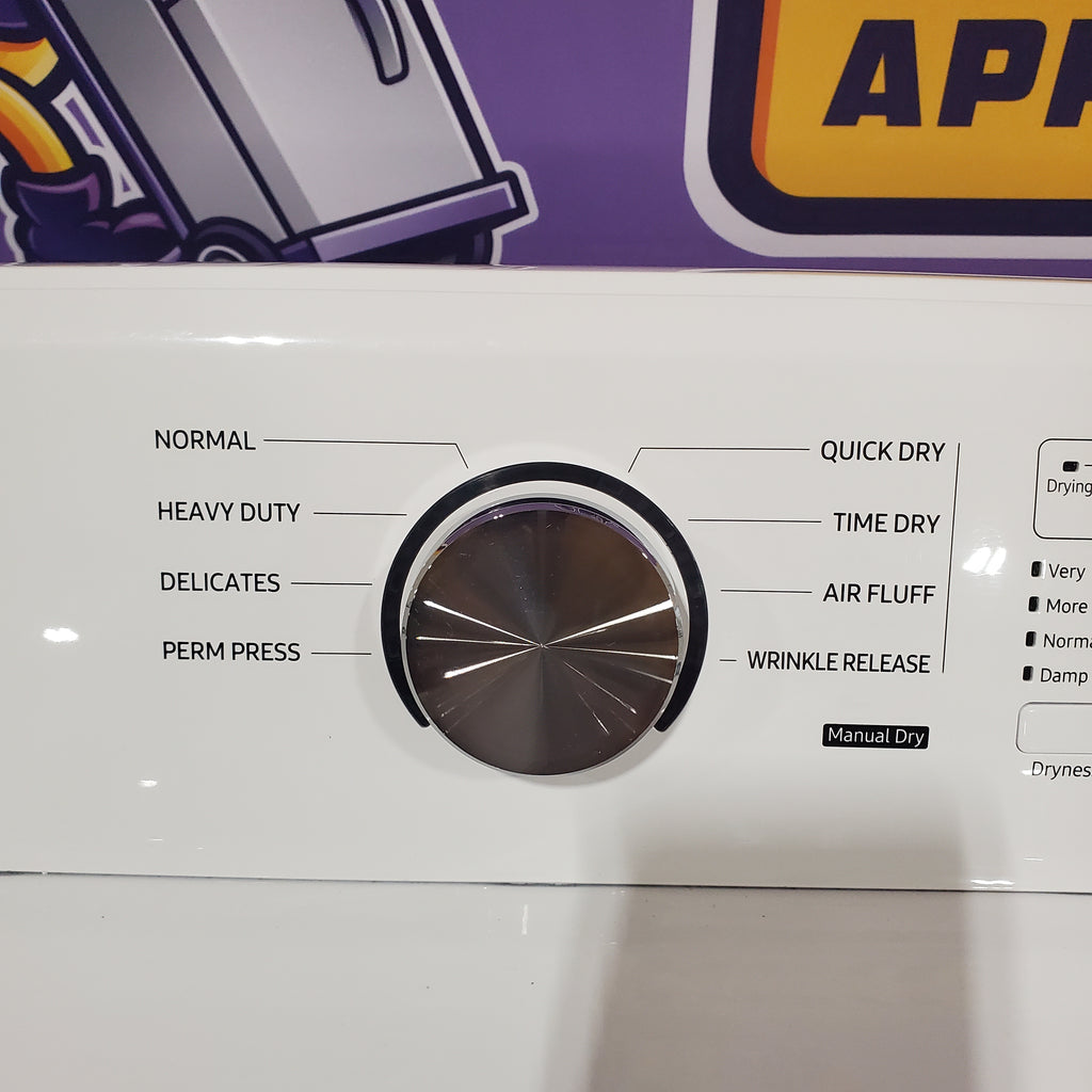 Pictures of Samsung 4.5 cu. ft. Top Load Washer with Vibration Reduction Technology+ in White WA45T3200AW - Open Box and Samsung 7.2 cu. ft. Electric Dryer with Sensor Dry in White 16125 - DVE45T3200W - Open Box - Neu Appliance Outlet - Discount Appliance Outlet in Austin, Tx