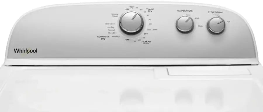 Whirlpool 3.5 cu. ft. High Efficiency Top Load Washing Machine with Deep Water Wash WTW4816FW - Open Box and Whirlpool 7.0 cu. ft. Top Load Gas Dryer with AutoDry™ Drying System with Wrinkle Shield™ Option 16033 - WGD4950HW- Scratch & Dent (Minor)