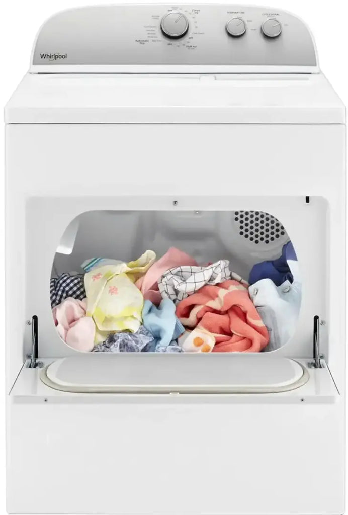 Pictures of Whirlpool 3.5 cu. ft. High Efficiency Top Load Washing Machine with Deep Water Wash WTW4816FW - Open Box and Whirlpool 7.0 cu. ft. Top Load Gas Dryer with AutoDry™ Drying System with Wrinkle Shield™ Option 16033 - WGD4950HW- Scratch & Dent (Minor) - Neu Appliance Outlet - Discount Appliance Outlet in Austin, Tx
