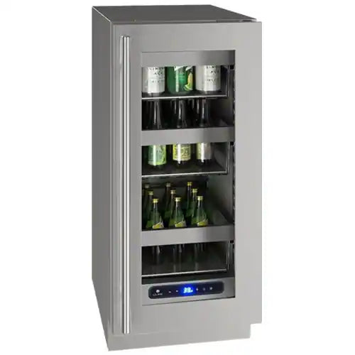 U-Line 5 Class 72-Can Beverage Cooler in Stainless Steel UHRE515-SG01A - Scratch & Dent (Minor)