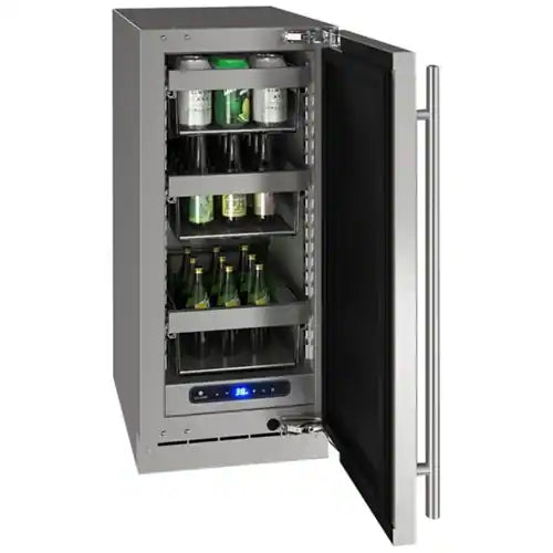 U-Line 5 Class 72-Can Beverage Cooler in Stainless Steel UHRE515-SG01A - Scratch & Dent (Minor)