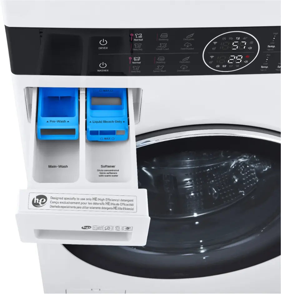 Pictures of LG Single Unit Front Load LG WashTower™ with Center Control™ 4.5 cu. ft. Washer and 7.4 cu. ft. Electric Dryer - 3SD493 - WKEX200HWA - Open Box - Neu Appliance Outlet - Discount Appliance Outlet in Austin, Tx