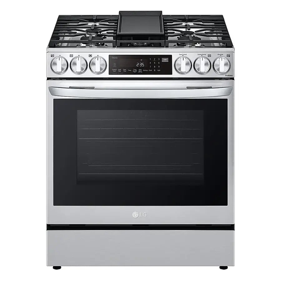 Pictures of LG 6.3 cu ft. Smart wi-fi Enabled ProBake Convection® InstaView® Gas Slide-In Range with Air Fry in Print Proof Stainless Steel - 3SD695 - LSGL6335F - Open Box - Neu Appliance Outlet - Discount Appliance Outlet in Austin, Tx