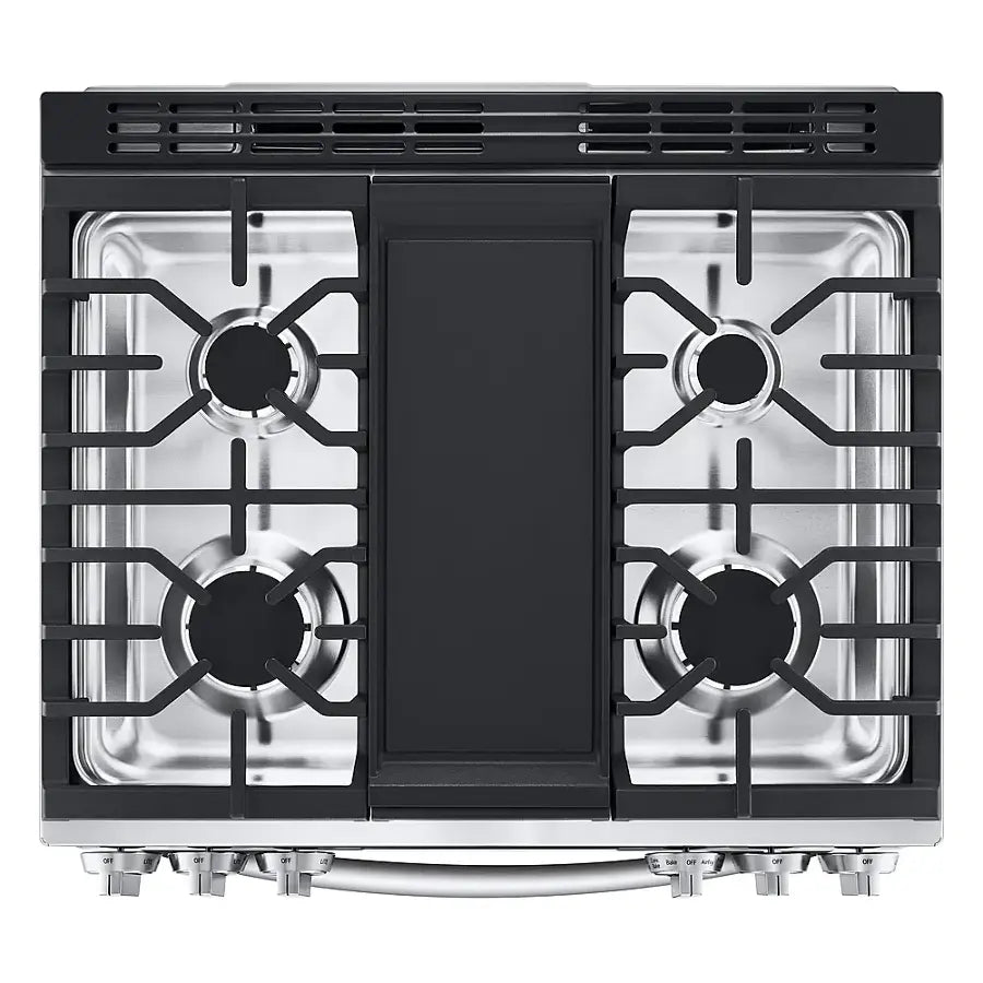 Pictures of LG 6.3 cu ft. Smart wi-fi Enabled ProBake Convection® InstaView® Gas Slide-In Range with Air Fry in Print Proof Stainless Steel - 3SD695 - LSGL6335F - Open Box - Neu Appliance Outlet - Discount Appliance Outlet in Austin, Tx