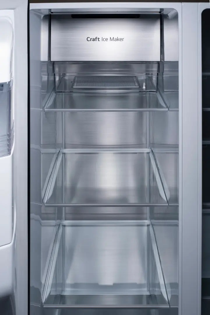 LG ENERGY STAR 27 cu. ft. Side by Side Refrigerator with Edge-to-Edge InstaView in Print Proof Stainless Steel - 22136SD337 - LRSOS2706S - Scratch & Dent (Moderate)