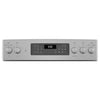 Stainless steel GE Free-Standing 30" Electric Double Oven Convection Range JBS86SPSS with control panel on a white background