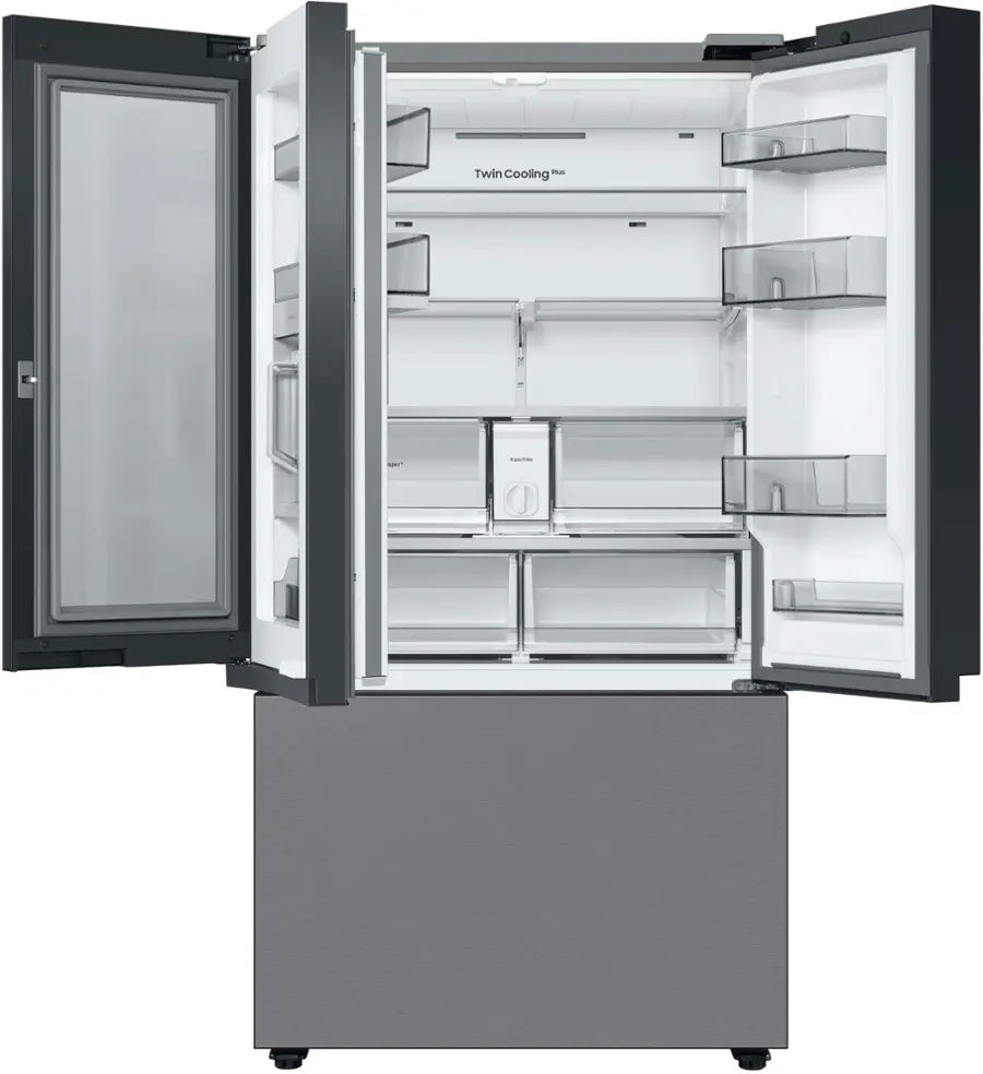 Samsung Bespoke 3-Door French Door Refrigerator (30 cu. ft.) with Beverage Center™ in Stainless Steel with Auto Fill Water Pitcher 251310SD903 - RF30BB6600QL - Scratch & Dent (Major)
