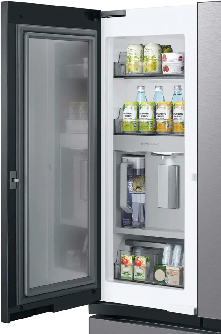 Samsung Bespoke 3-Door French Door Refrigerator (30 cu. ft.) with Beverage Center™ in Stainless Steel with Auto Fill Water Pitcher 251310SD903 - RF30BB6600QL - Scratch & Dent (Major)