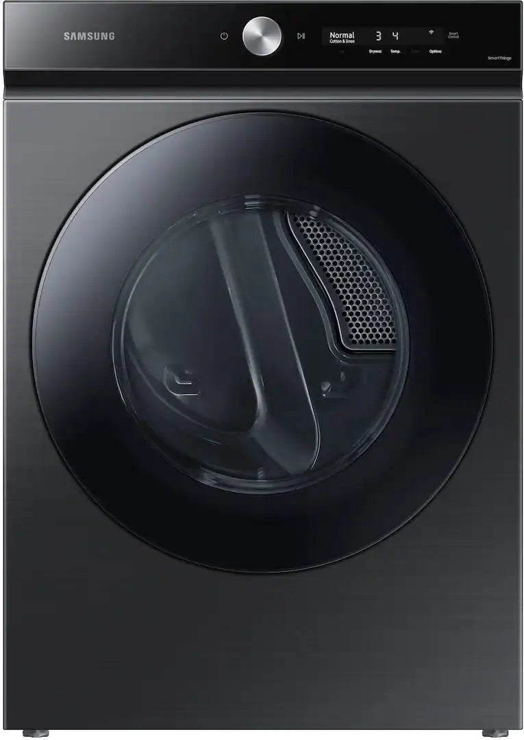 Samsung 7.6 Cu. Ft. Stackable Smart Electric Dryer with Steam and Super Speed Dry in Brushed Black DVE53BB8700V - Scratch & Dent (Moderate)