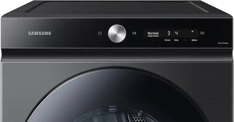 Samsung 7.6 Cu. Ft. Stackable Smart Electric Dryer with Steam and Super Speed Dry in Brushed Black DVE53BB8700V - Scratch & Dent (Moderate)