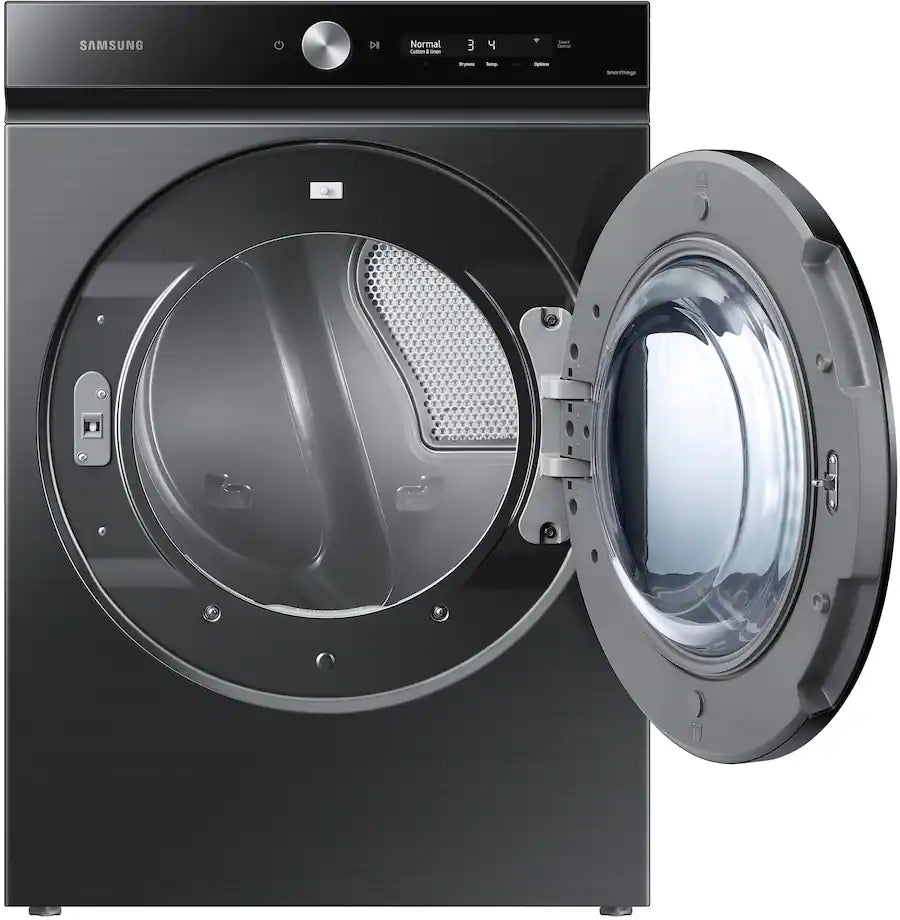 Samsung 7.6 Cu. Ft. Stackable Smart Electric Dryer with Steam and Super Speed Dry in Brushed Black DVE53BB8700V - Scratch & Dent (Moderate)