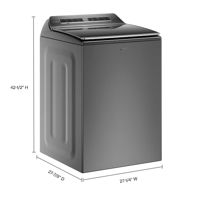 Whirlpool Chrome Shadow 5.2 - 5.3 cu. ft. ENERGY STAR Top Load Washer with 2 in 1 Removable Agitator and Load & Go™ Dispenser 22521691 - WTW8127LC - Open Box