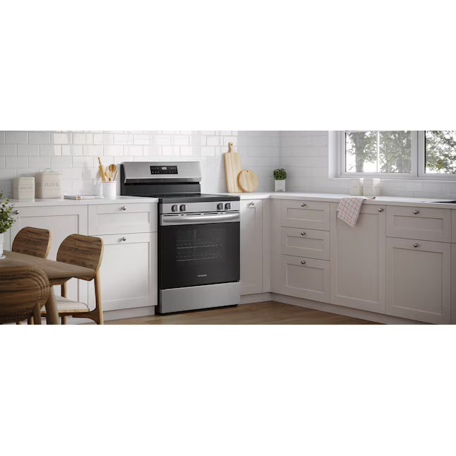 Frigidaire Fingerprint Stainless Steel Electric 30 Inch 5 Burner Ranch with Even Temp Element and Even Baking Technology FCRE306LAF - Open Box