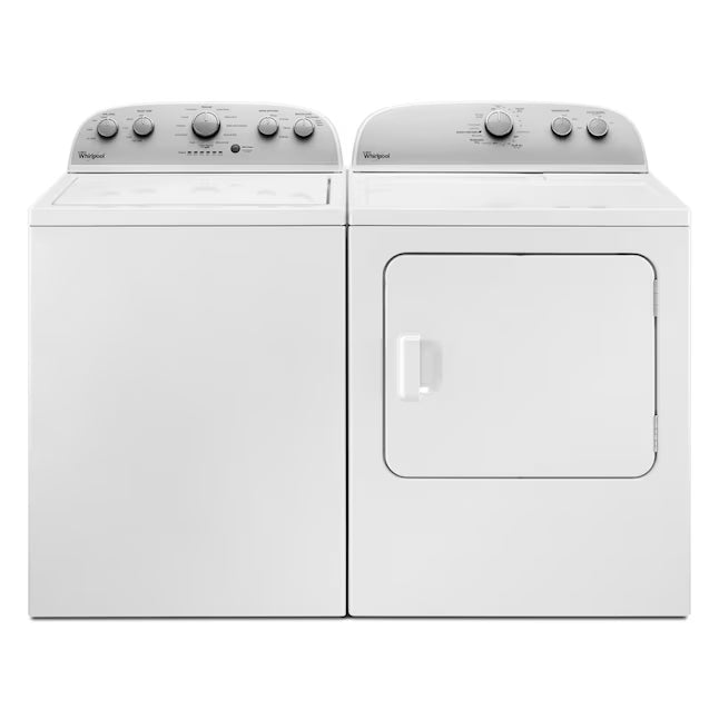 Whirlpool Top Load 3.5 Cu. Ft. Washer with Deep Water Wash Option WTW4816FW - Open Box and Whirlpool Vented 7.0 Cu. Ft. Electric Dryer WED4815EW - Scratch & Dent (Minor)