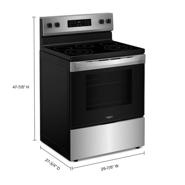 Whirlpool Electric Range with Steam Clean and No Preheat Mode in Fingerprint Resistant Stainless Steel 22133SD174 - WFES3330RZ - Scratch & Dent (Minor)